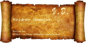 Veidner Demeter névjegykártya